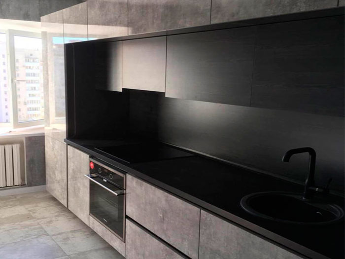 угловая кухонная мебель в стиле лофт